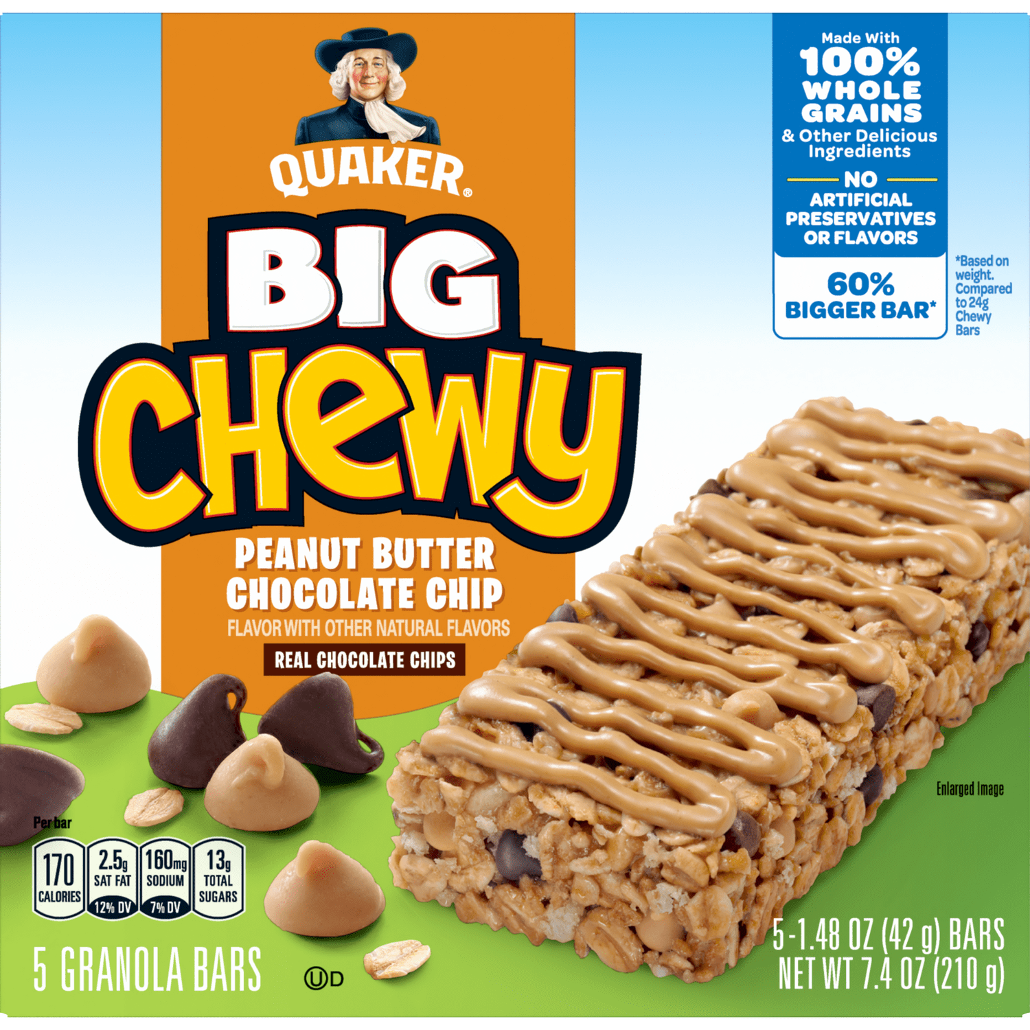 Quaker® Big Chewy® Granola Bars - Peanut Butter Chocolate Chip