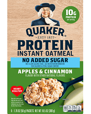 Quaker® Instant Oatmeal Protein No Added Sugar Apples & Cinnamo