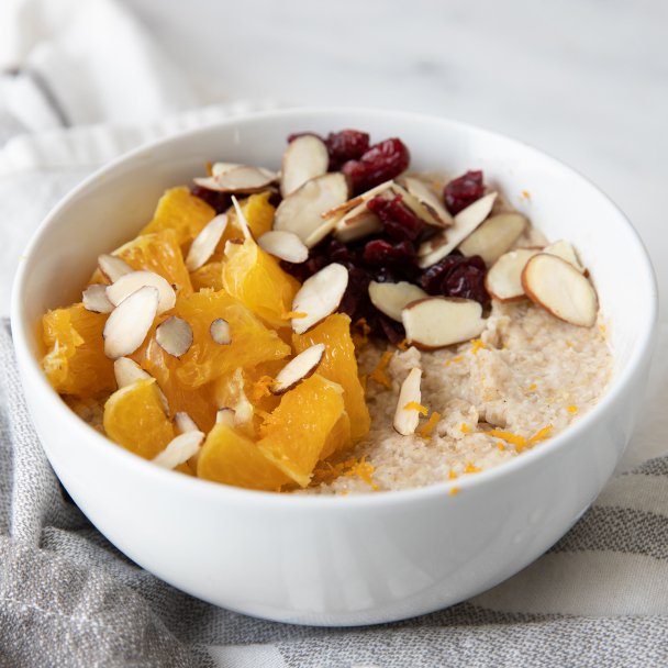 Recipe Maple & Brown Sugar Oatmeal with Orange, Cranberries & Almonds