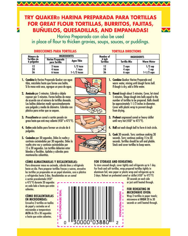 Tortilla Mix Masa Harina De Maiz Quaker Oats