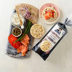 Rice Cakes and Lox Cream Cheese